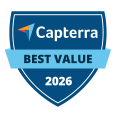 Capterra badge for Best Value 2026