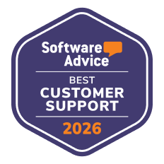 Software Advice badge for Best Customer Support 2026