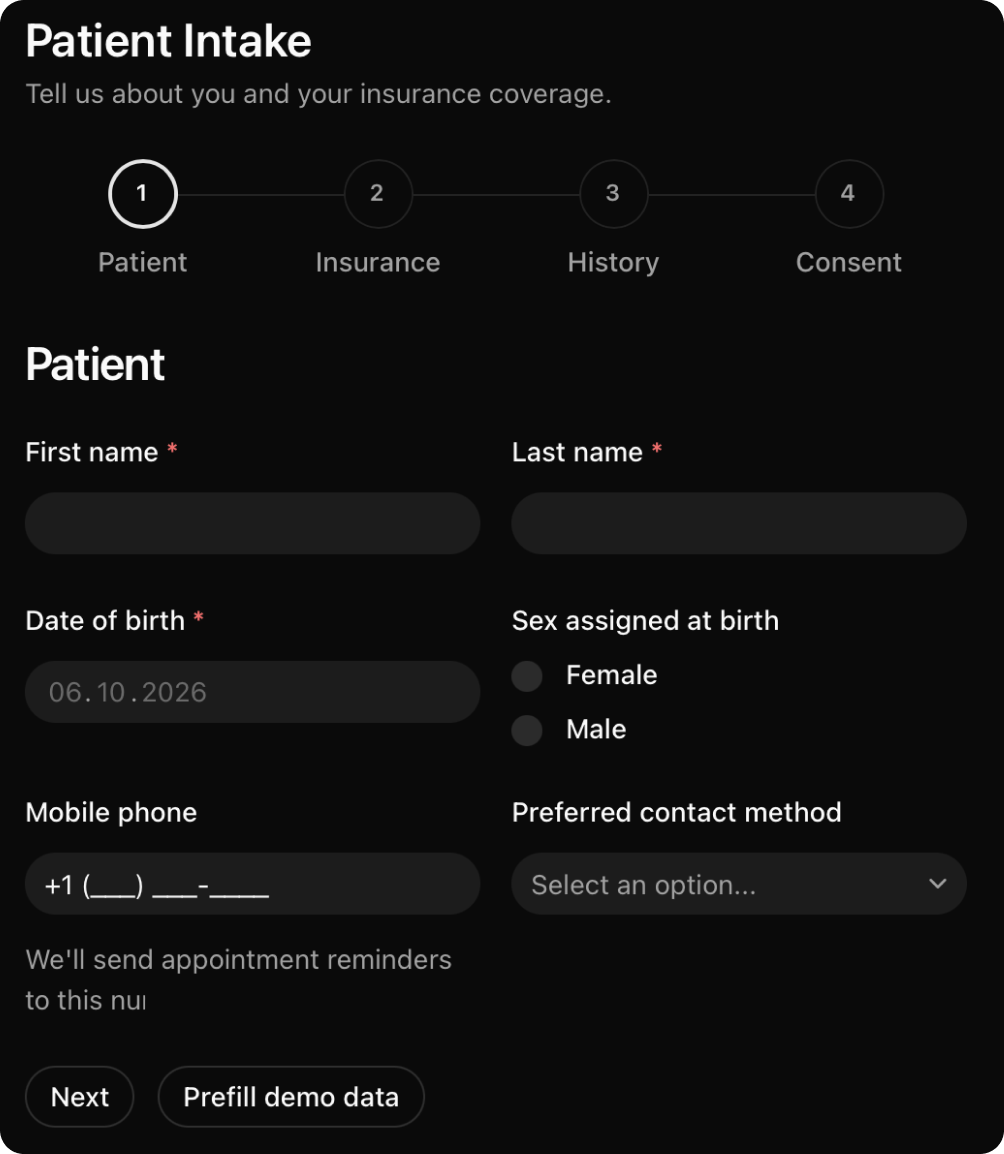 SurveyJS form rendered with shadcn dark mode variables