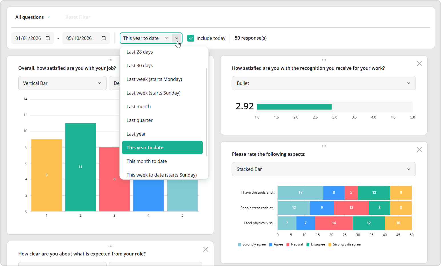 SurveyJS Dashboard v3.0 - Date Range Presets