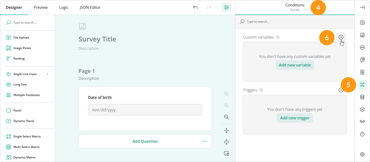 Add new variable to a survey
