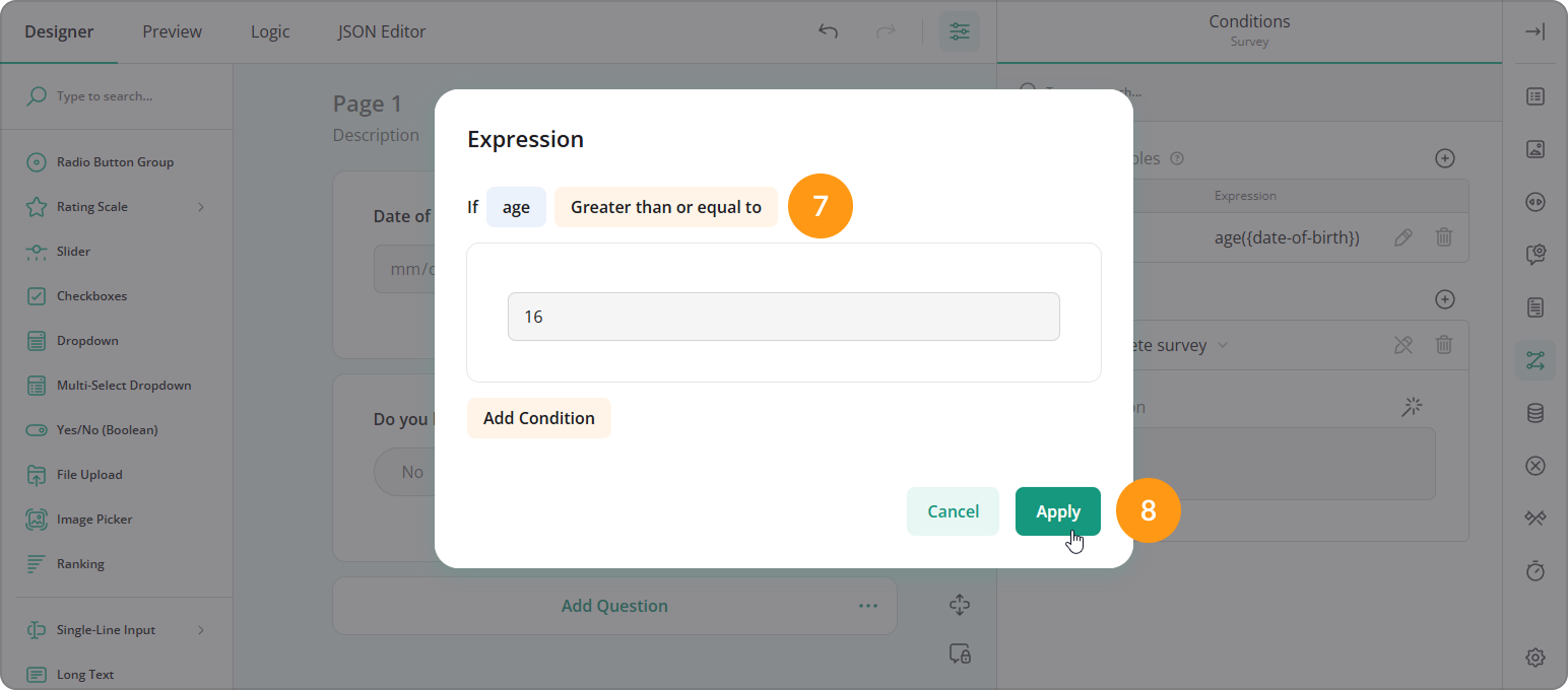 How to create a 'Complete survey' trigger using a custom variable