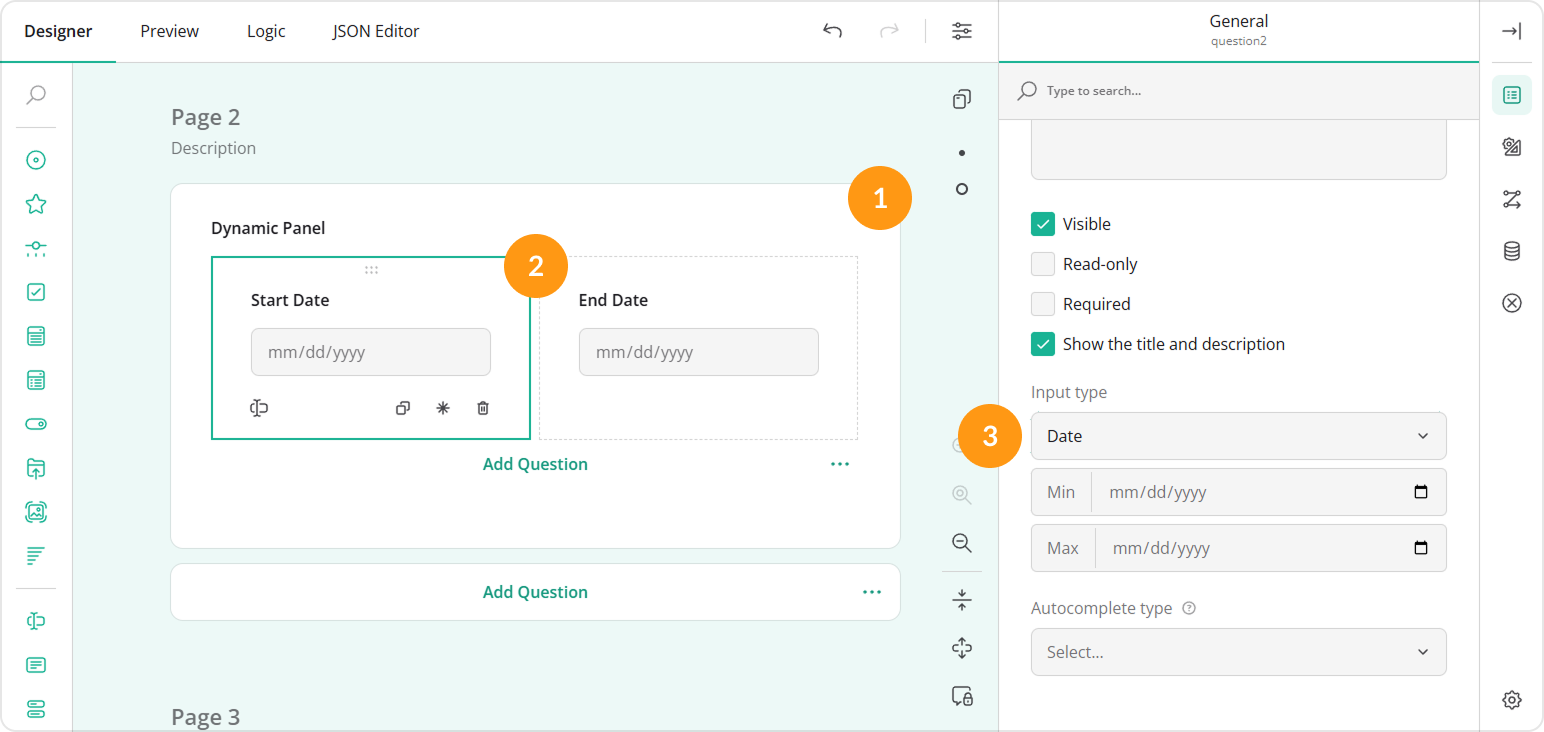 How to specify input type