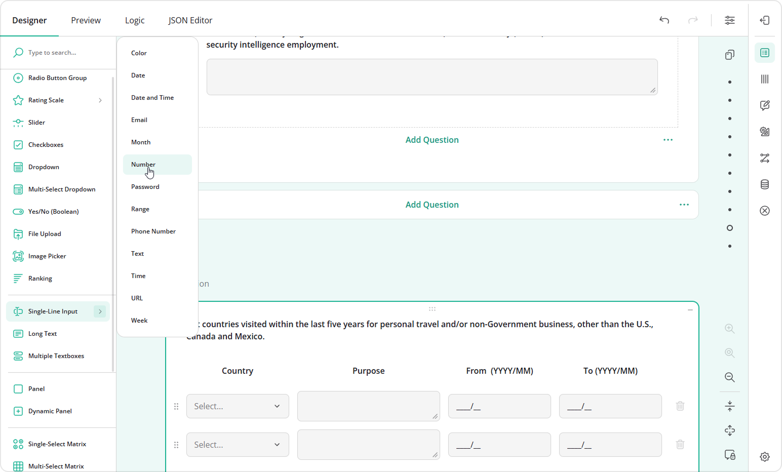 Survey Creator - Toolbox subitems