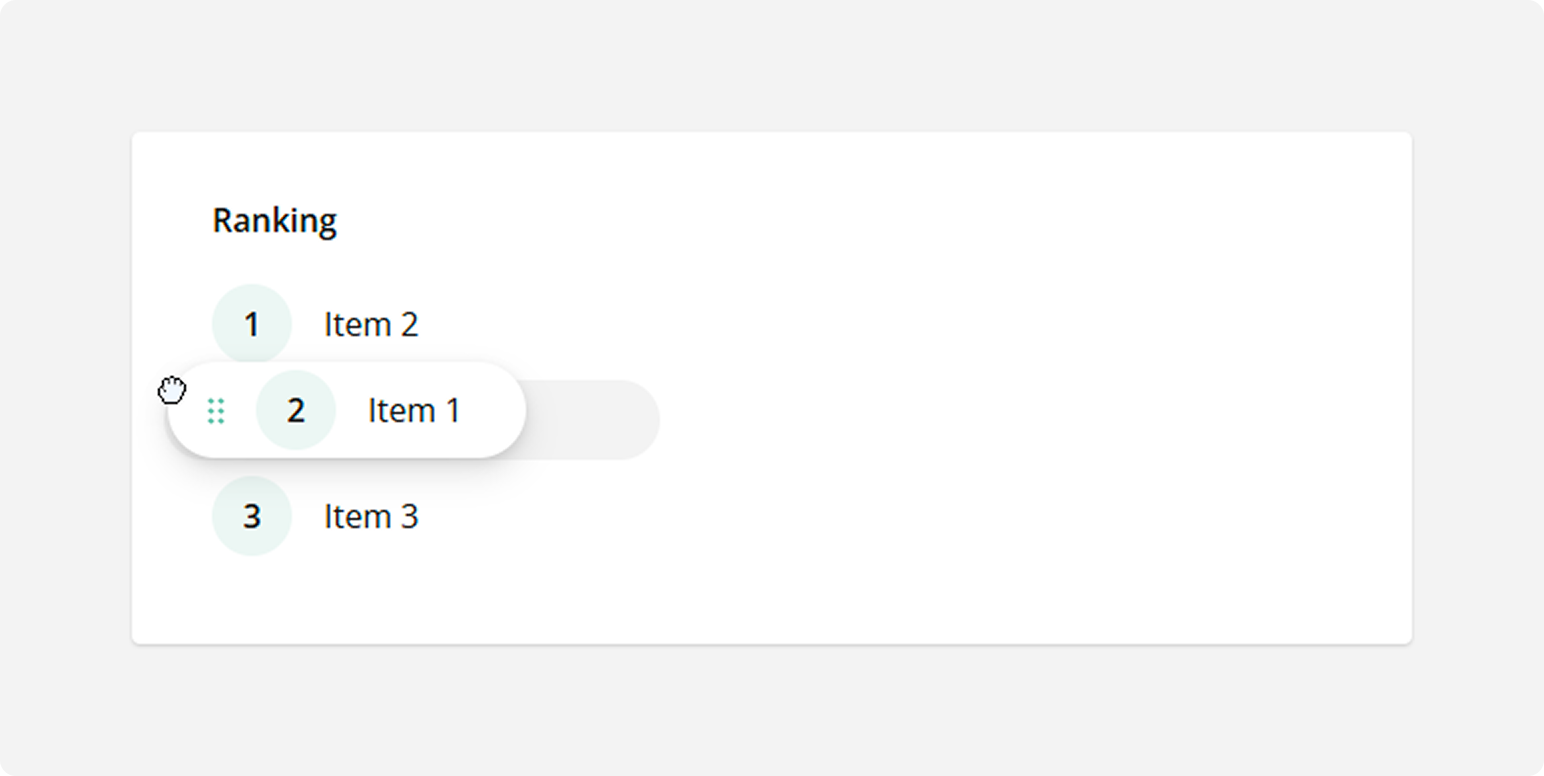 SurveyJS Question types - Ranking